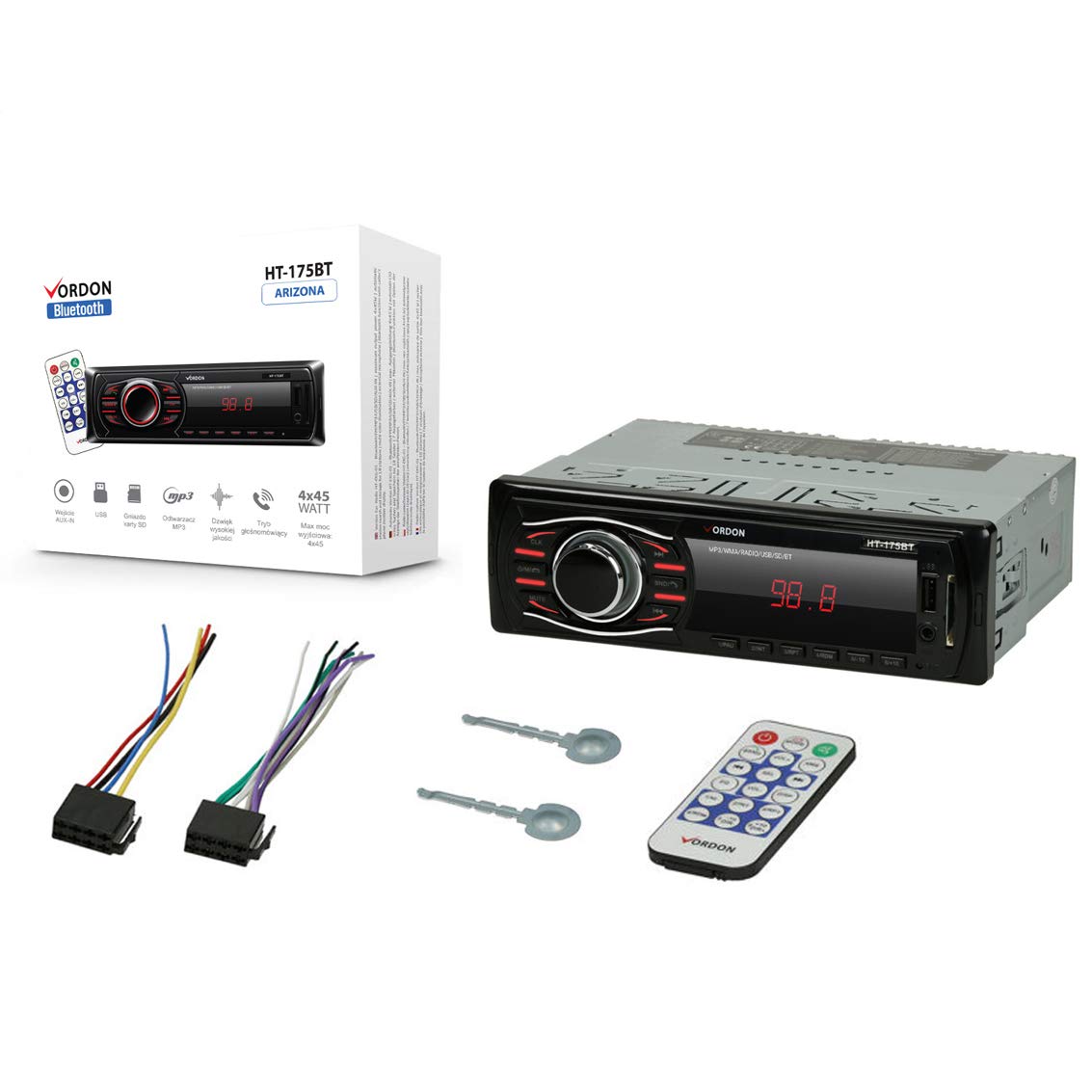 Vordon DealMouse Autoradio HT-175BT mit Bluetooth/AUX/USB/SD 