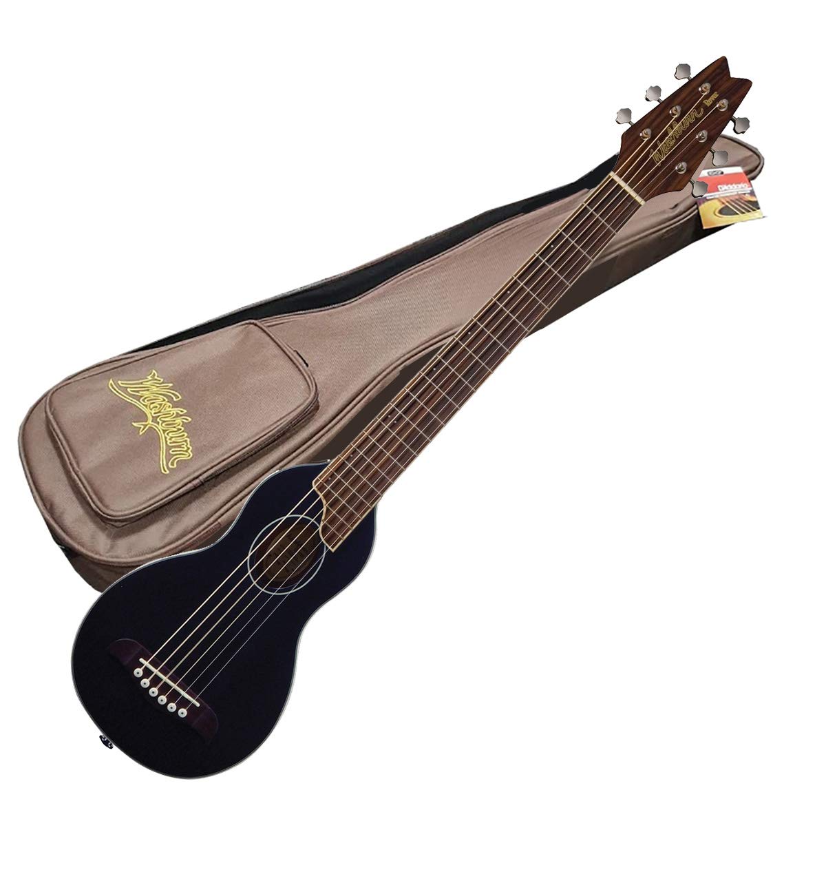 Buy Washburn RO10 Rover Acoustic Travel Guitar With Case Black Online