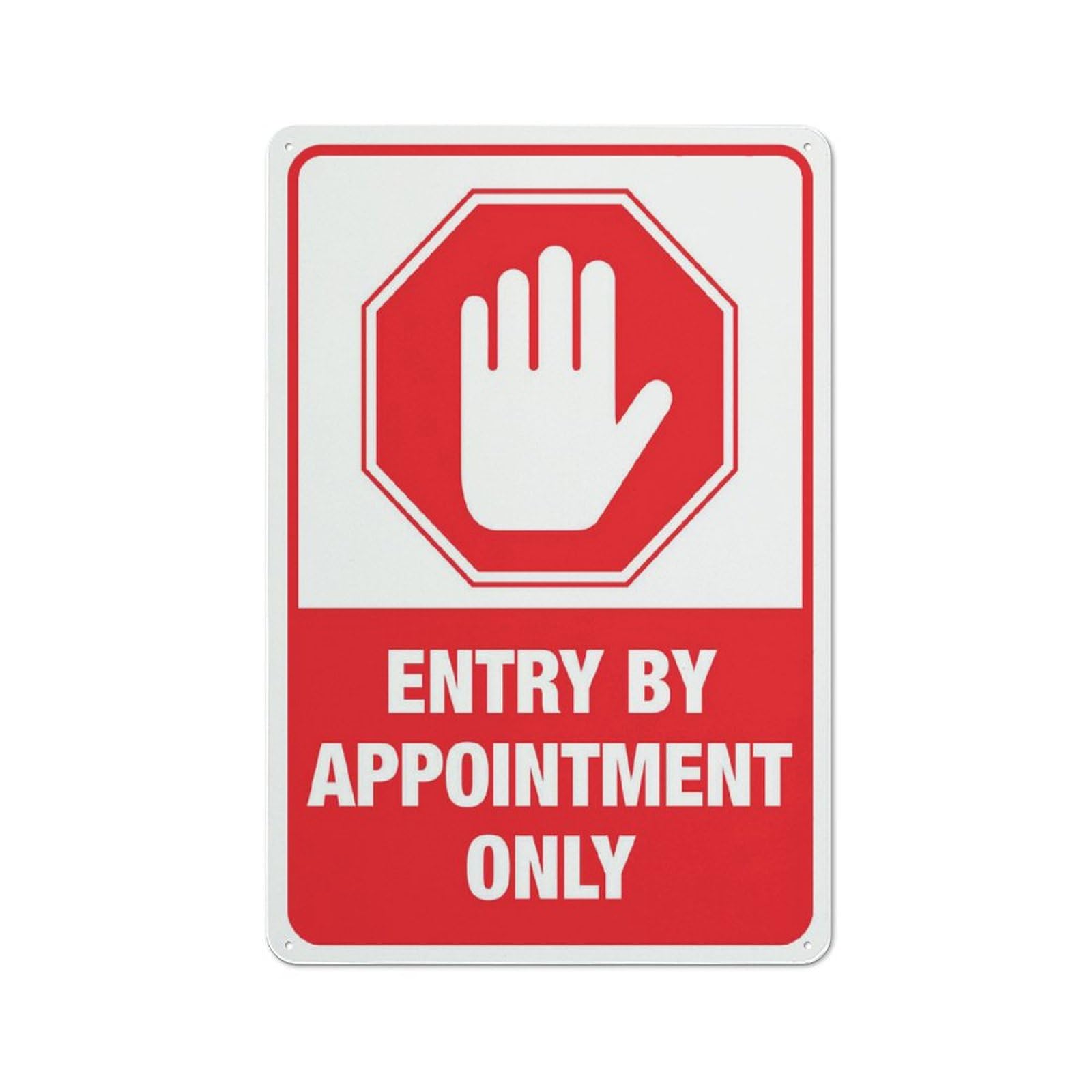 Entry By Appointment Only Sign, 8x12 Inch Tin Wall Decor for Garden & Yard