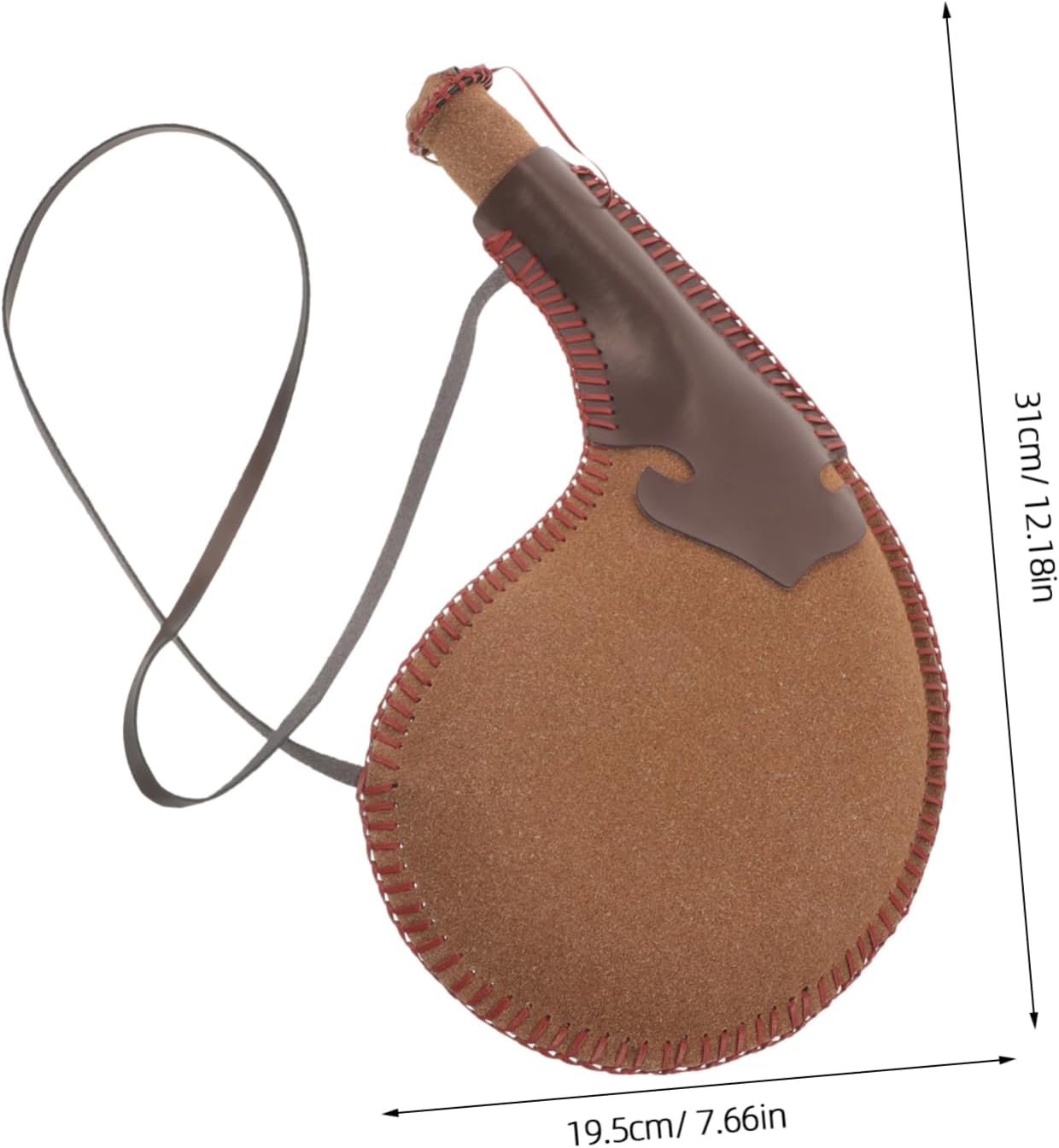 Unomor Leather Bota Water Bag Portable Leak-Proof Wine Flask with Adjustable Shoulder Strap Wear-Resistant Canteen for Outdoor Hydration and Travel