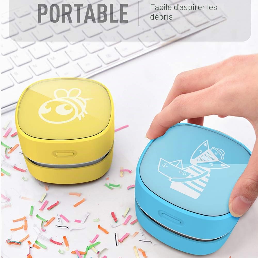 ODISTAR Mini aspirateur de Bureau, économe en énergie, Nettoyage des Cheveux, des miettes, Clavier d'ordinateur, Cadeau pour Enfants (Rose)