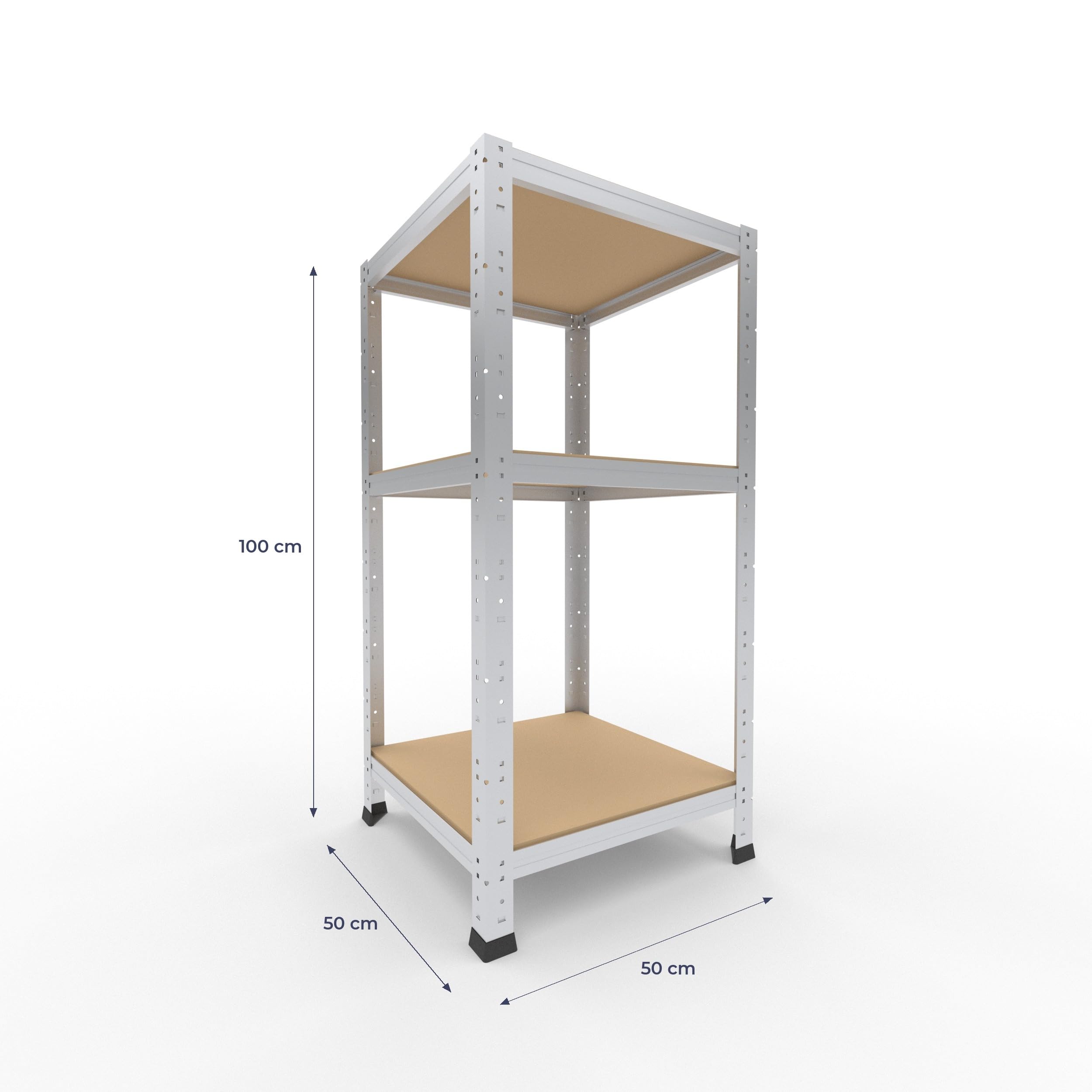 shelfplaza Home 100x50x50 cm Estantería Pesada en galvanizada con 3 baldas y 175 kg de Capacidad de Carga por balda