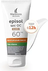 Protetor Solar Facial Episol Sec Oc Fps 60 - Tom Médio - 60ml - Para Peles Mistas a Oleosas - Acabamento Matte - Mantecorp