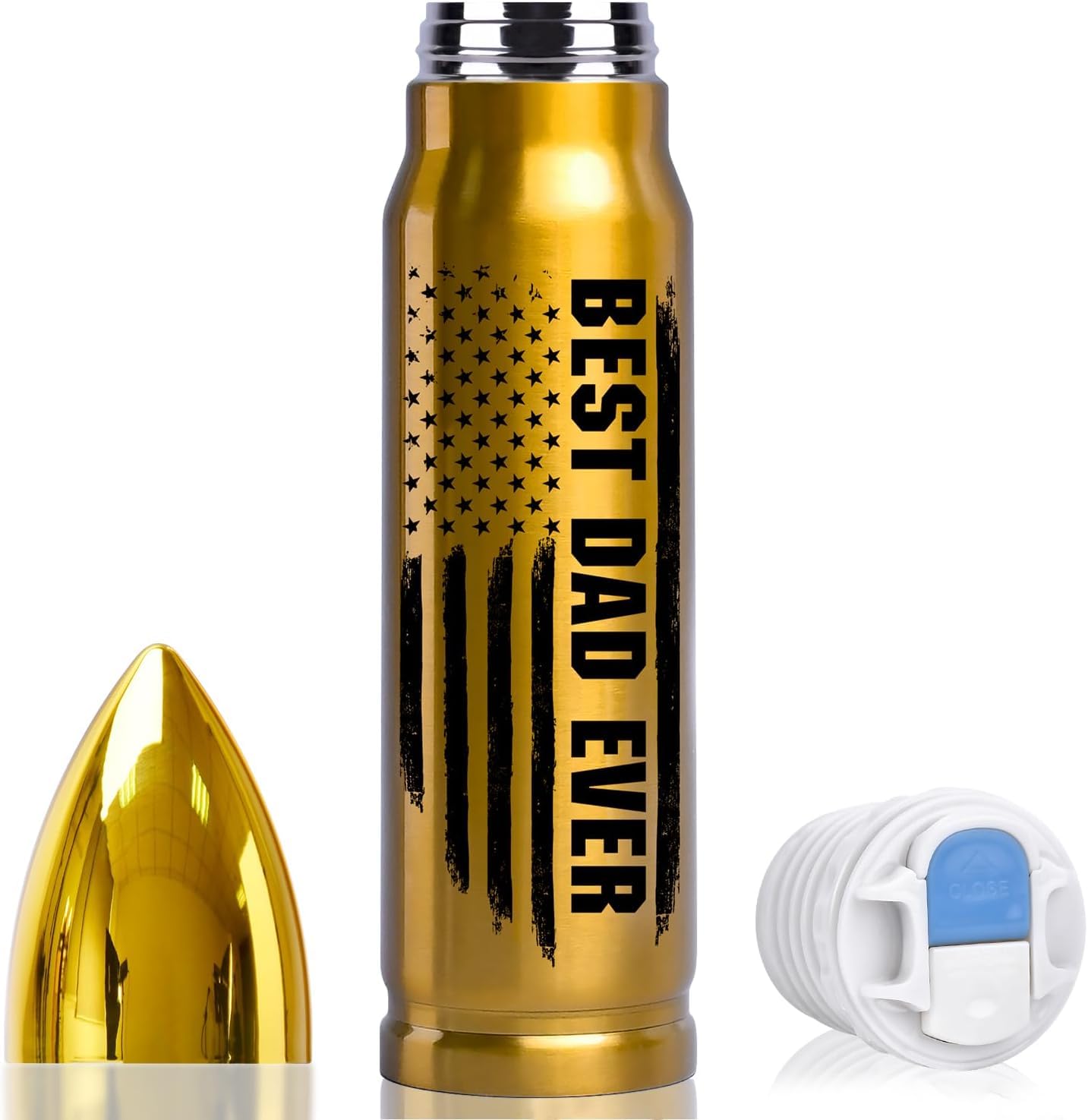 Casleovf Fathers Day Funny Gifts from Daughter Son, 300ml Stainless Steel Bullet Tumbler,Dad Birthday Gifts for Stepdad Grandad, Fathers Day Presents for Daddy Husband Men on Christmas Anniversary