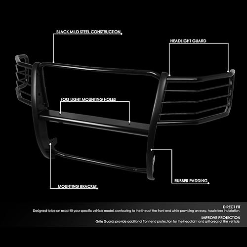 Vista 36 de DNA Motoring GRILL-G-006-BK Parachoques Delantero Cepillo Rejilla Guardia, Negro