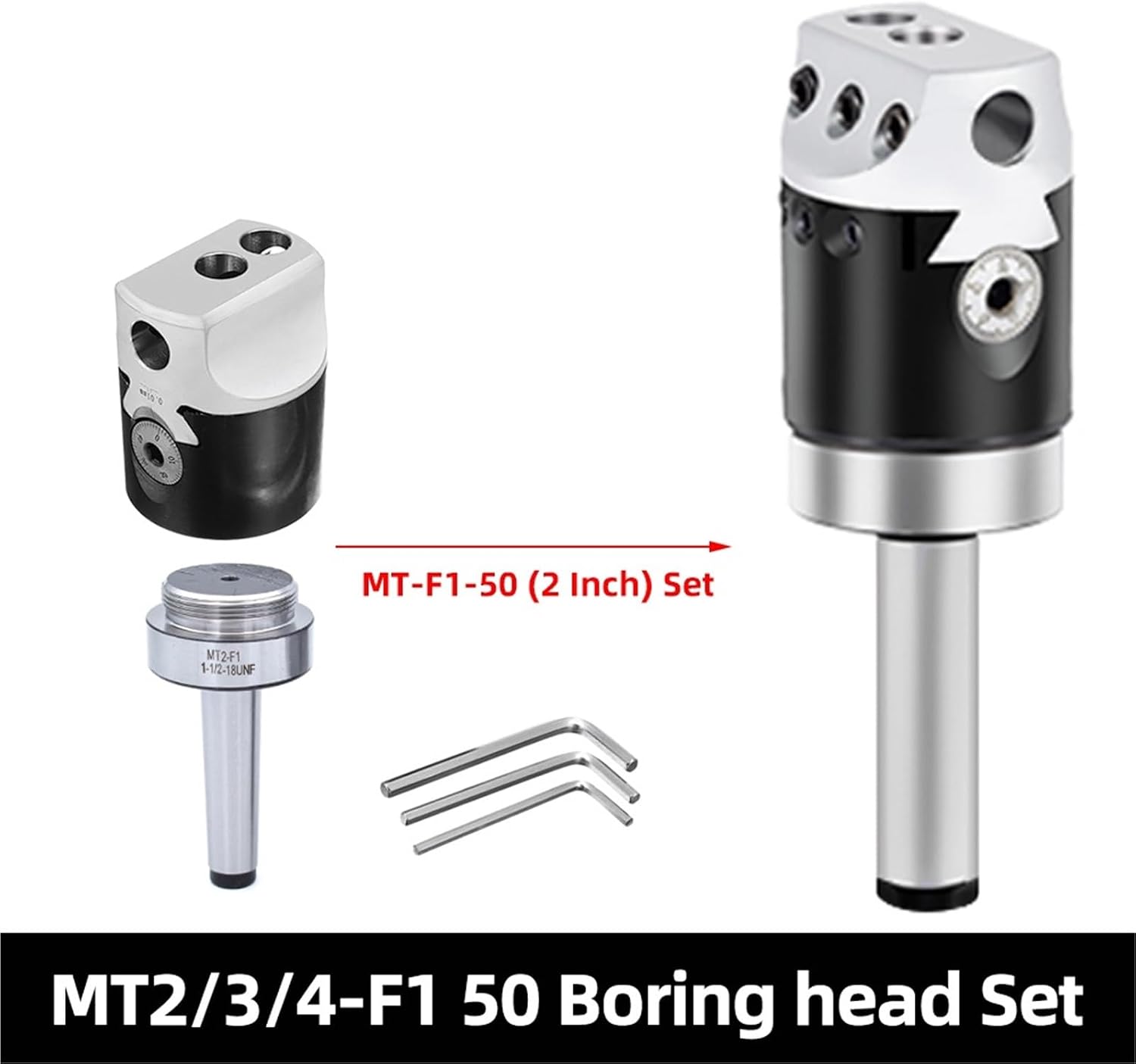 1set MT2 MT3 MT4 Tool holder + F1 Boring head 50 75 100 boring bar 12mm 18mm 25mm Adjustable boring head Milling Machine Tool(MT2(M10)-F1-25)