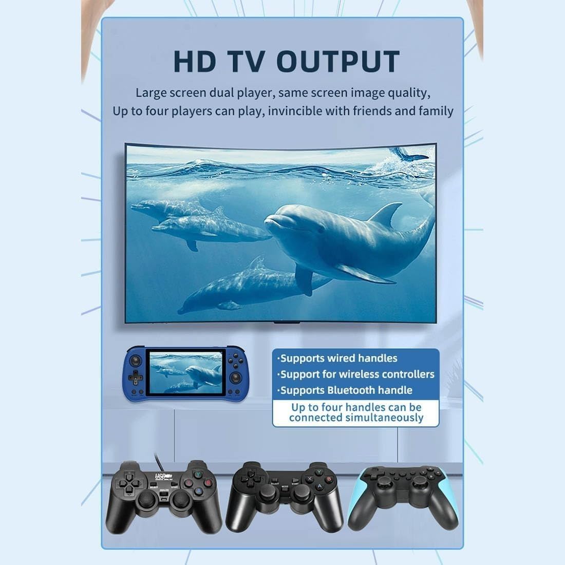 Console di gioco portatile X55 con schermo IPS da 5,5 pollici, uscita HDMI, batteria da 4000 mAh, dispositivo di gioco retrò open source per adolescenti e adulti (bianco 128G)