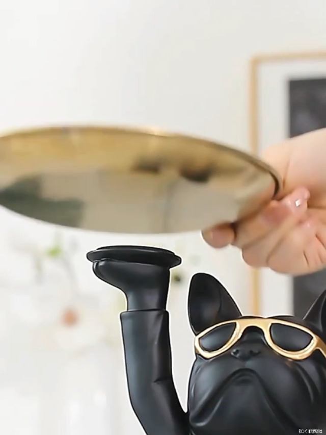 LINYTHER Katzenschale Mit Tablett - Lustige Katzenstatue Als Schlüsselhalter Deko