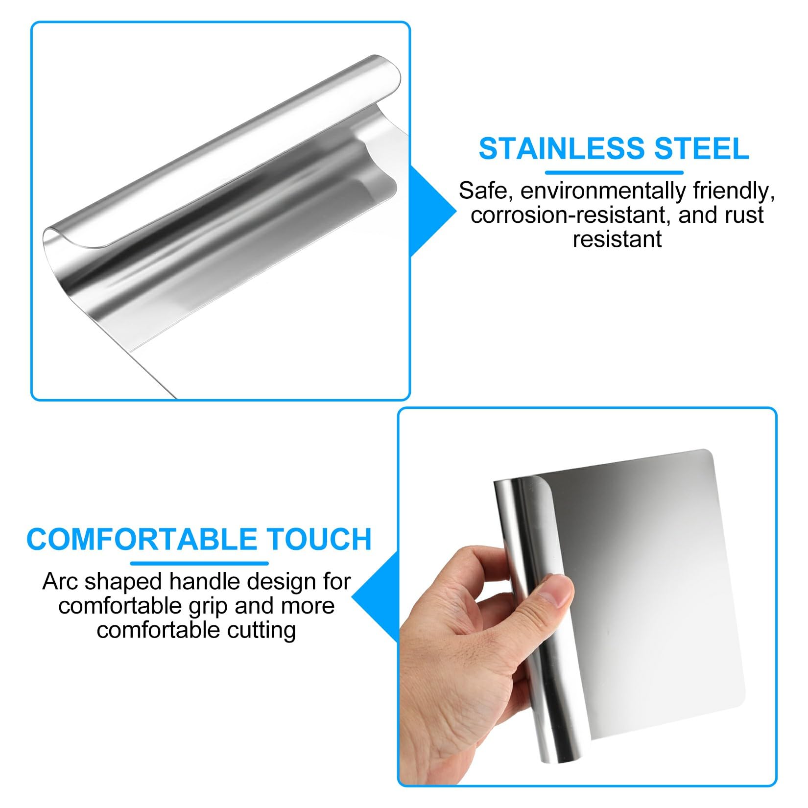 Raschietto Da Cucina In Acciaio Inox - Spatola Multiuso Per Impasto, Verdure E Pulizia, Design Ergonomico