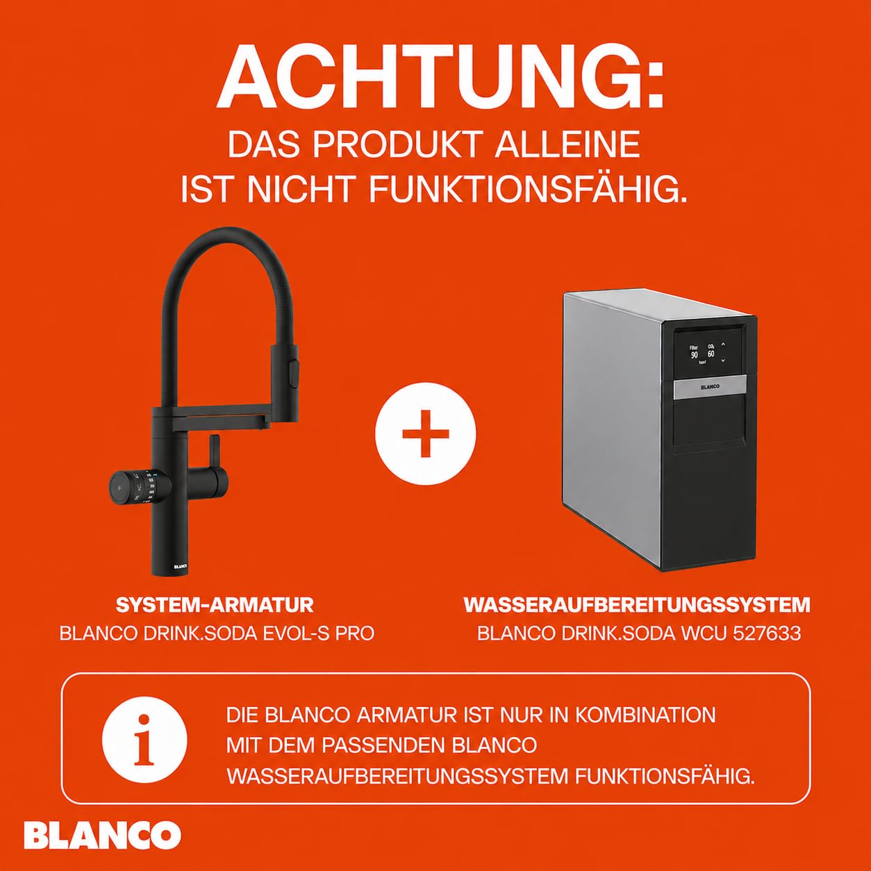 BLANCO drink.soda EVOL-S Pro | bateria kuchenna Soda w kolorze czarnym