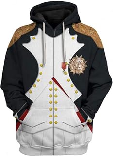 Historical Hoodie Revolutionary War Uniform Costume 3D Printed Army Jacket Halloween Costume