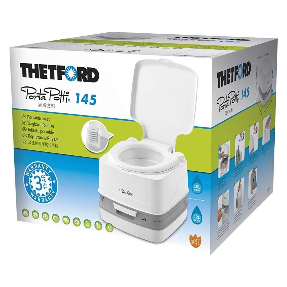 Thetford 92802 Porta Potti 145 Toilette Portatili Qube, Bianco, 330 x 383 x 427 mm