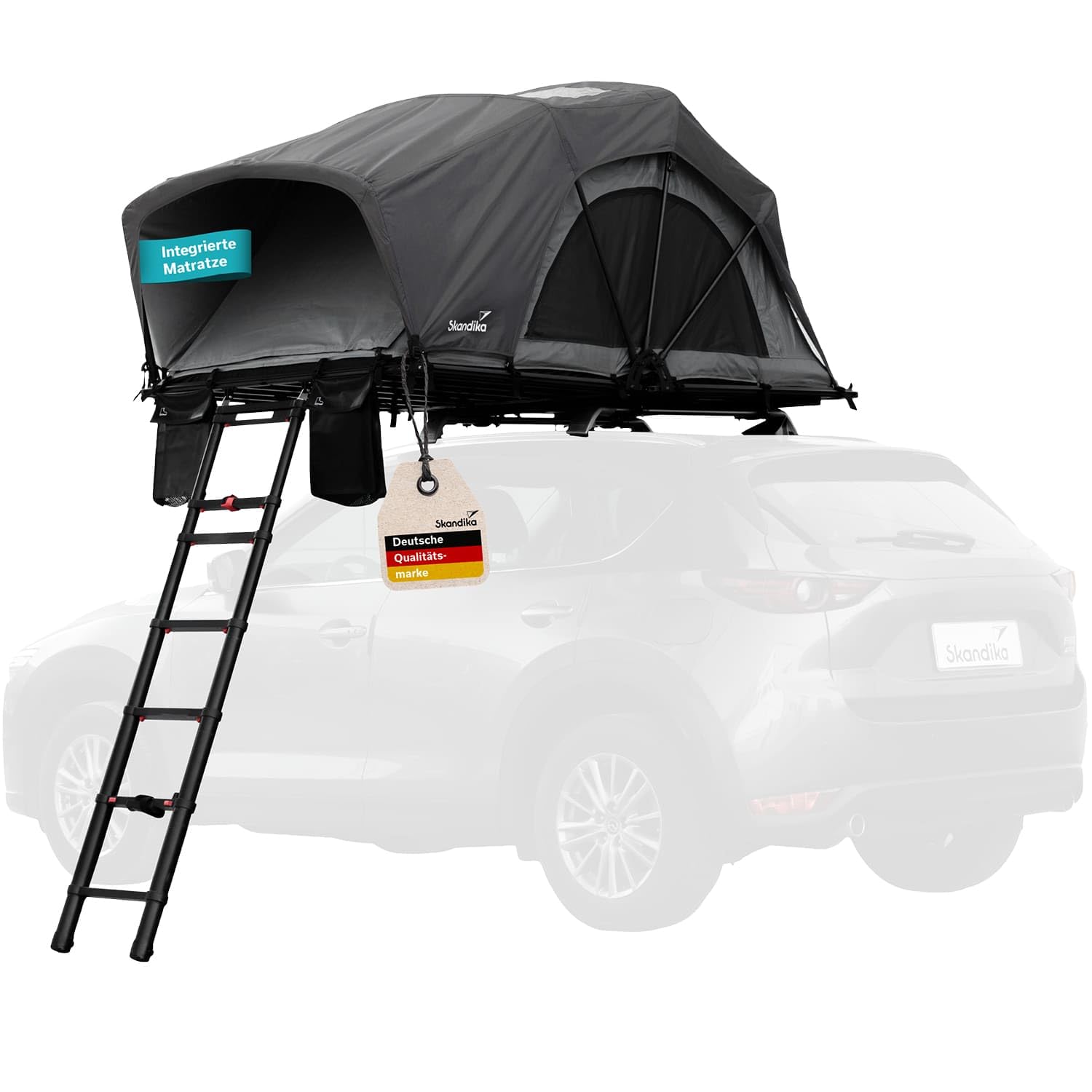 Skandika Dachzelt Skyland 2 Sleeper | Autodachzelt für 2 Personen, Schlafkabine mit Matratze, dunkel, wasserfest 6000 mm, Moskitonetz, UPF 50+