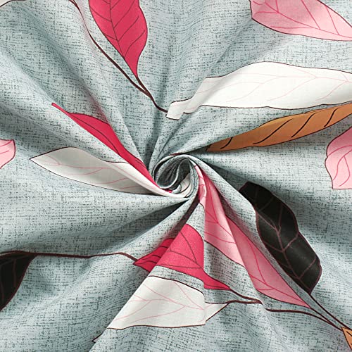 Image of Story@Home 210 TC Spark Collection Single Bedsheet Cotton Combo with 2 Pillow Covers | Grey & Peach | Floral (Bedsheet : 145 X 225 cm & Pillow Cover : 40 X 60 cm)