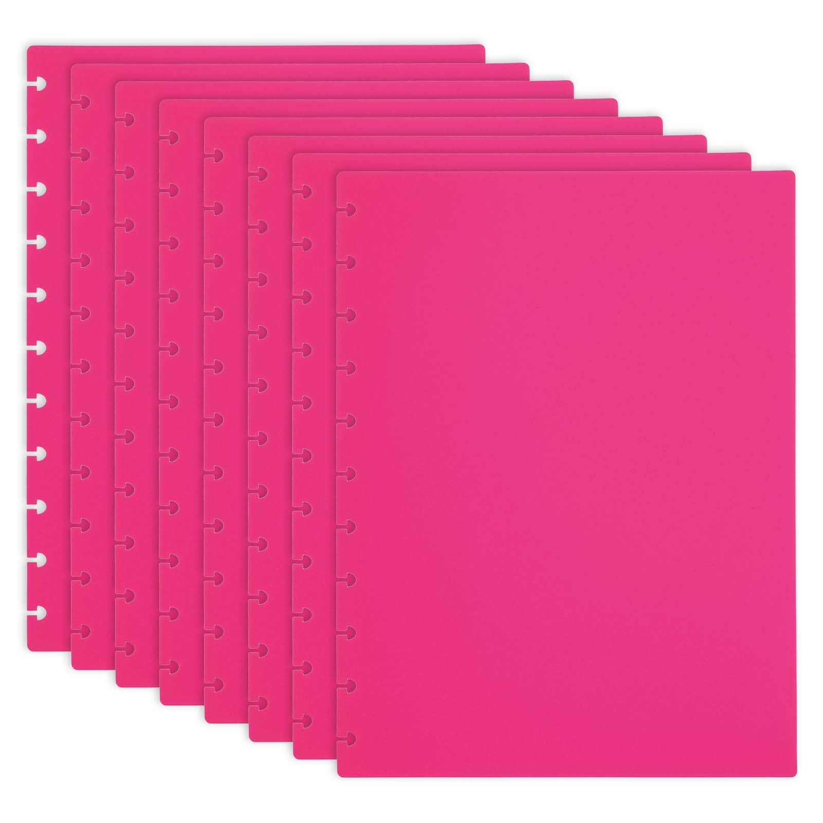 PATIKIL 4 Pair Discbound Notebook Cover, 8.74" x 11.26" Letter Size PP Disc Planner Cover for Arc Notebook Happy Planner Office Product, Rose Purple
