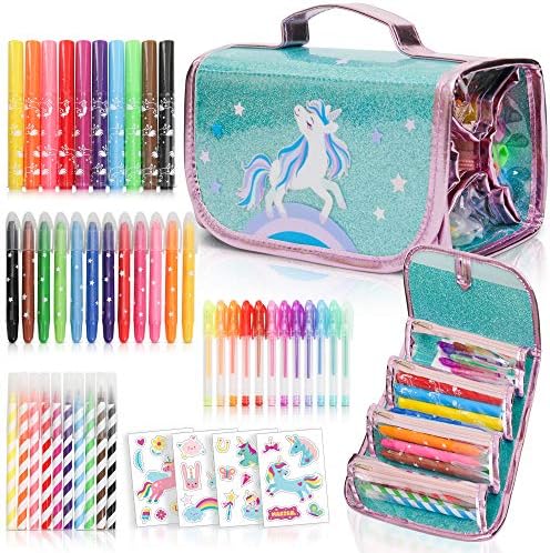 Amitié Lane Fruit Scented Markers Set with Unicorn Pencil Case With Augmented Reality Experience - STEM Toys Perfect Unicorn Gifts For Girls or For Art and Craft Coloring