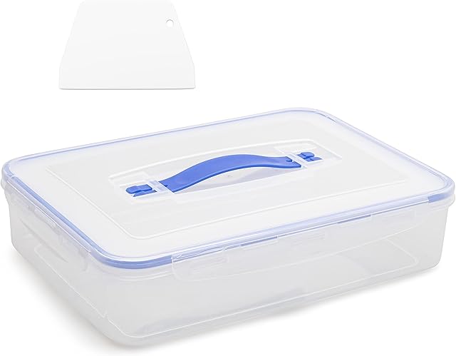 Lymn Dough Proofing Box - 32 x 23 x 8 cm - Premium Home Baking Container for Bread Fermentation, Fits in Refrigerator - Use for Pizza, Marinating, Vegetable Storage, Complete with Dough Cutter