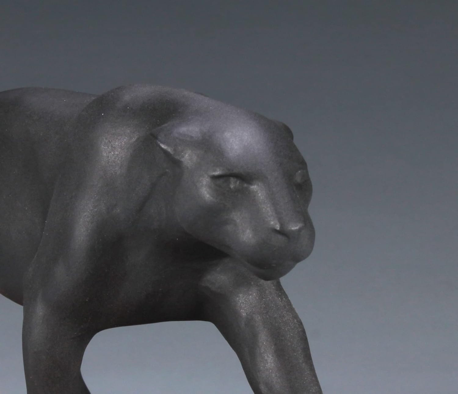 Black Panther, Jaguar Sculpture by John Perry 12 inches Long