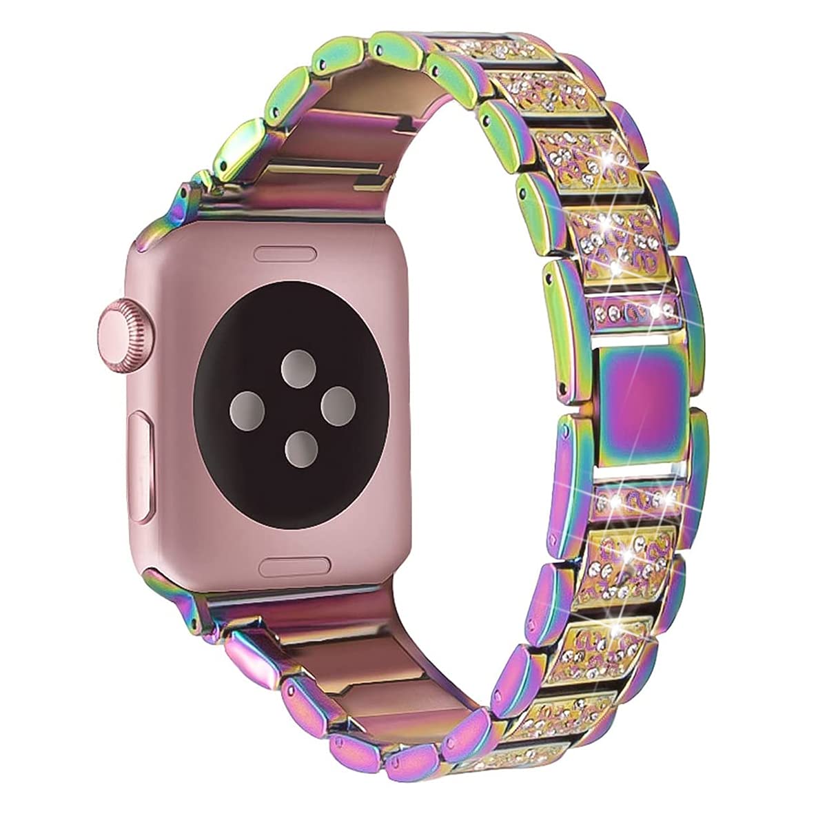 Mtozon Bling Bands Compatible with Apple Watch Band 42mm/41mm/40mm/38mm Iwatch Series 11/10/9/8/7/6/SE/5/4/3/2/1, Women Metal Rhinestone Dressy