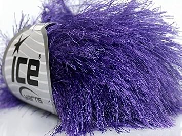 Perfectly Purple Extra Long Eyelash Yarn Ice Luxurious Fun Fur 50gr 38yds
