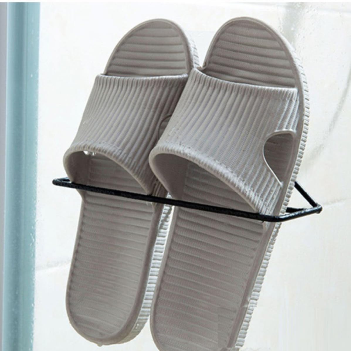 2pcs Iron Triangle Wall Mounted Shoe Hangers for Slippers Storage
