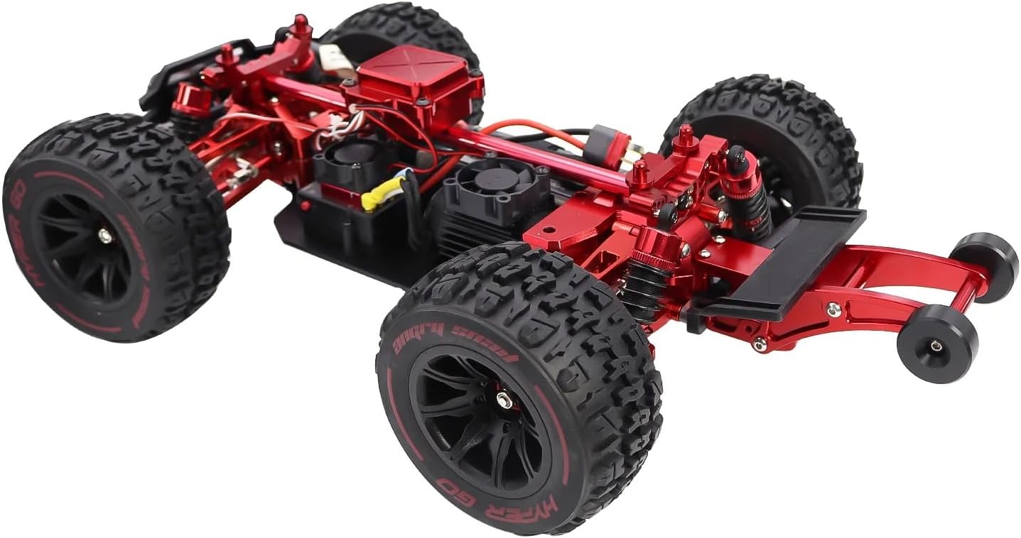 Metal Upgrade Wheelie Bar Assembly Parts for MJX Hyper Go H14BM 14210 14209 High Speed RC Car High Strength 1/14 Upgrade Part 14120 (Red)
