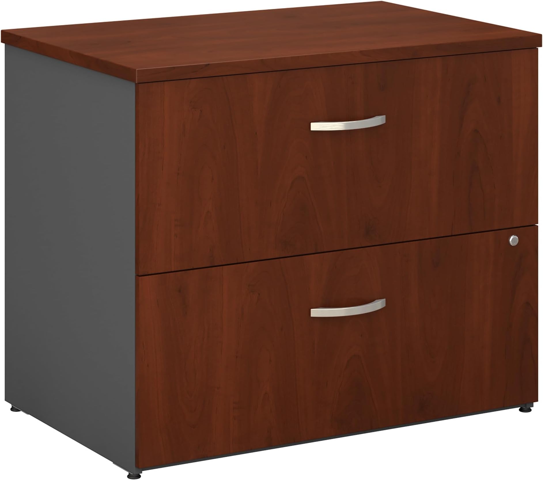- Bush Business Furniture Series C 2 Drawer Lateral File Cabinet in Hansen Cherry, Locking Document Storage for Home or Professional Office