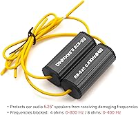 Vista 3 de RECOIL BB-525 Bloqueadores de bajos diseñados para proteger audio de coche, parlantes de 5.25 pulgadas, eliminan frecuencias 0-800Hz a 4 ohmios, par