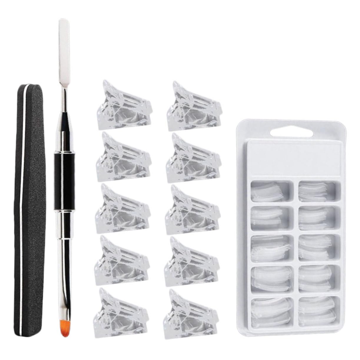 Manicure Set Crystal Nail Templates Extended Nails Glue White Press on Packaging