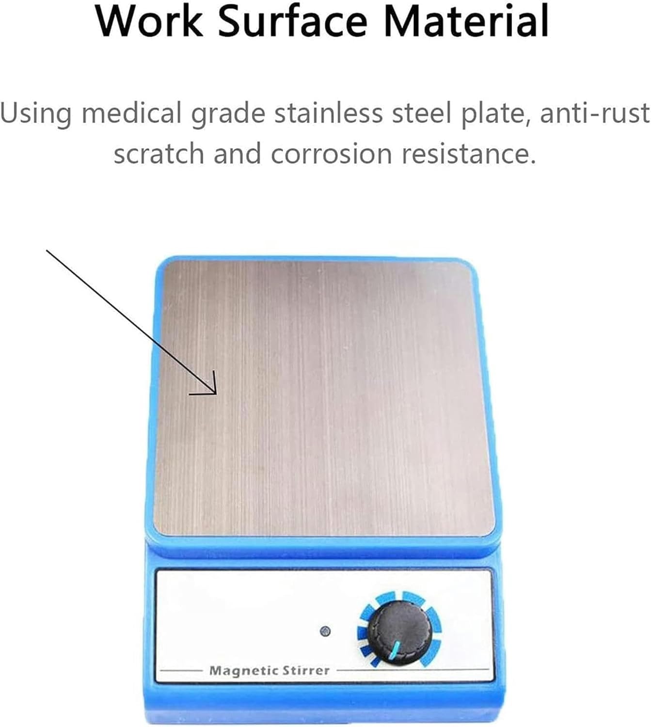 Mini Magnetic Stirrer, Stepless Speed Magnetic Mixer with Stir Bar, Laboratory Stirrer 3000 RPM Max Stirring Capacity 3000 ml for Research