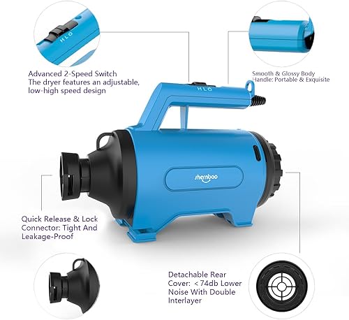 Miniatura 3 de shernbao Ventilador de alta velocidad para secadora de automóviles y motocicletas  Aspiradora portátil para detalles y limpieza automática de polvo