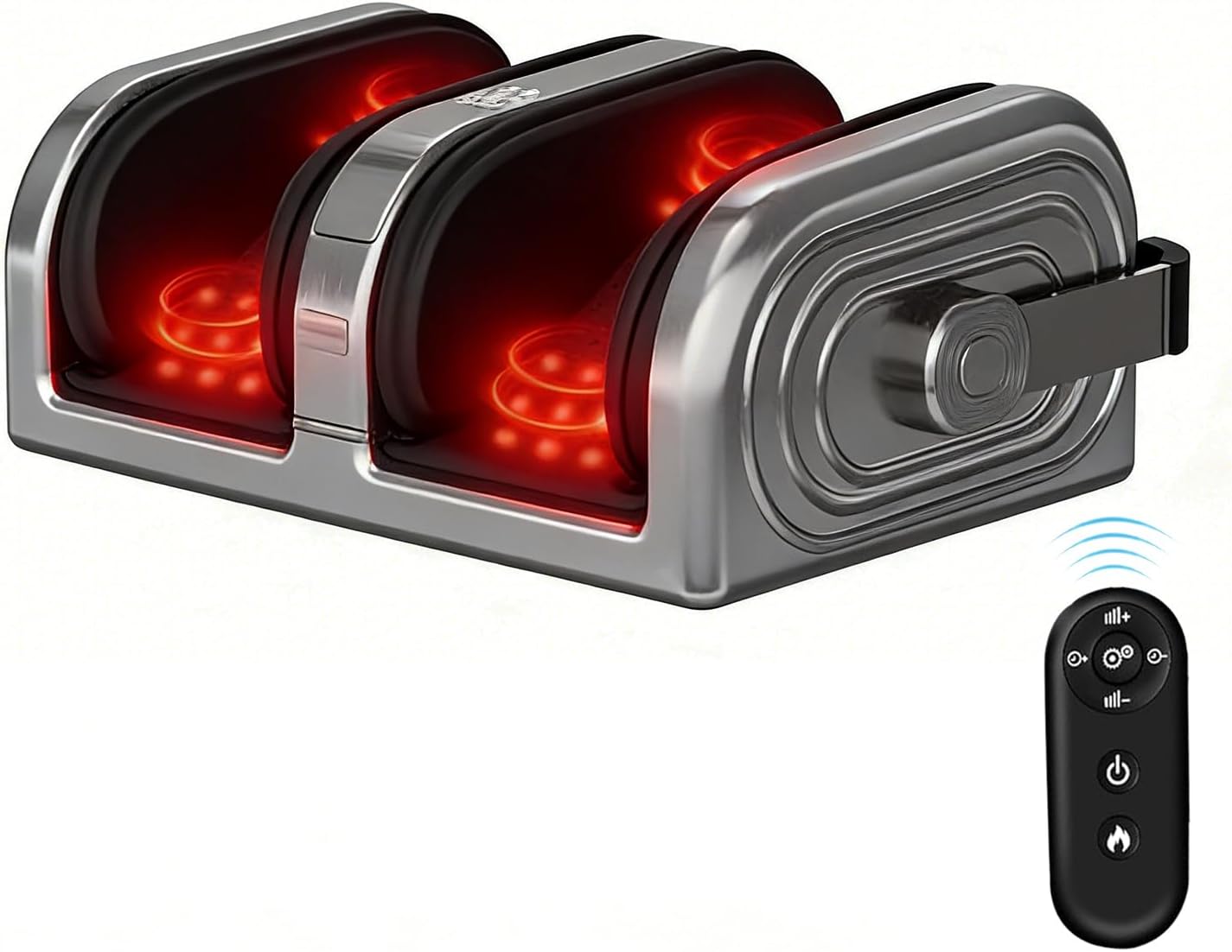 Shiatsu Foot Massager with Heat, Foot massager with 360-degree adjustable handle,3 intensity levels and 2 heating modes for deep kneading,Rolling massager for legs/feet, ideal for home office (black)