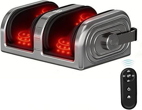 Shiatsu Foot Massager with Heat, Foot massager with 360-degree adjustable handle,3 intensity levels and 2 heating modes for deep kneading,Rolling massager for legs/feet, ideal for home office black