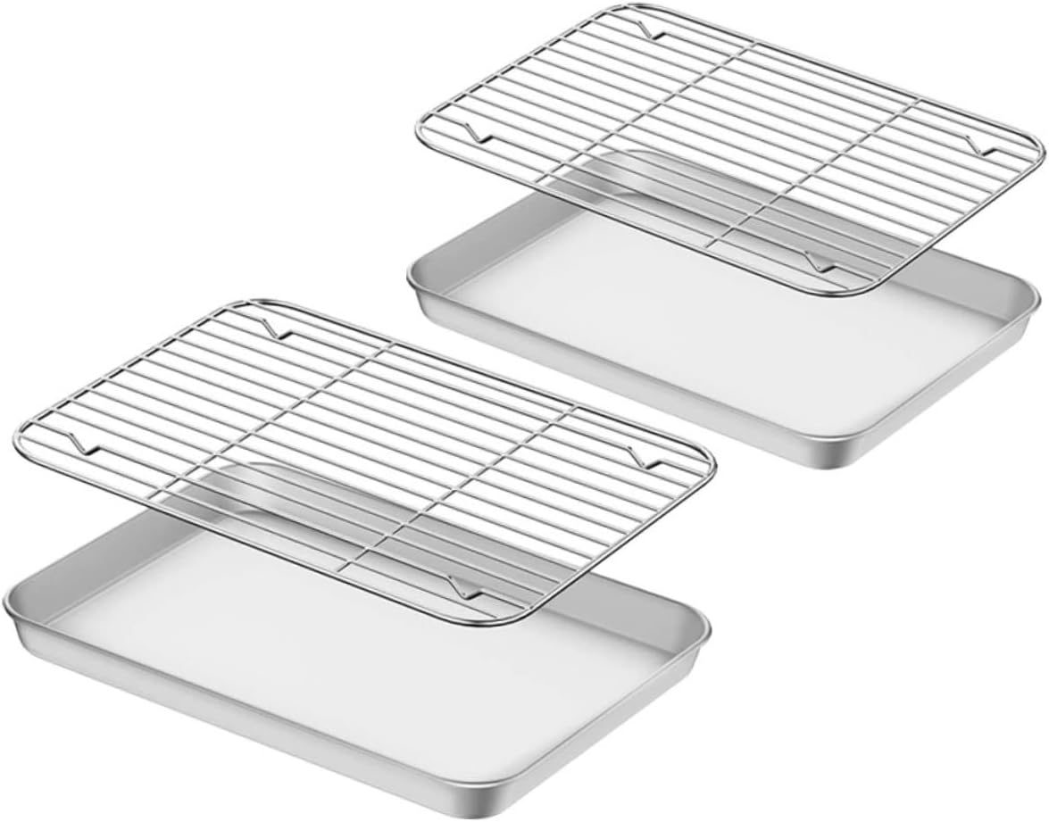 Zerodeko Baking Sheet Rack Stainless Steel Baking Sheet Pan Roasting Pan Rack Multifunctional