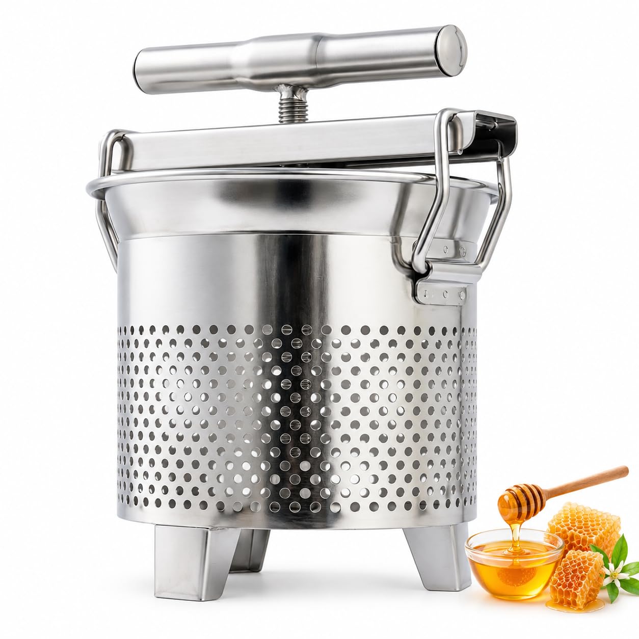 Extractor De Prensa De Miel Manual De 1.8l, Acero Inoxidable