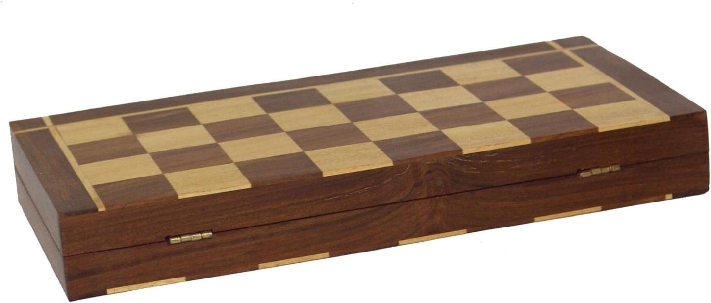 Wooden Handmade Standard Classic Chess Board Game Foldable Size 12”