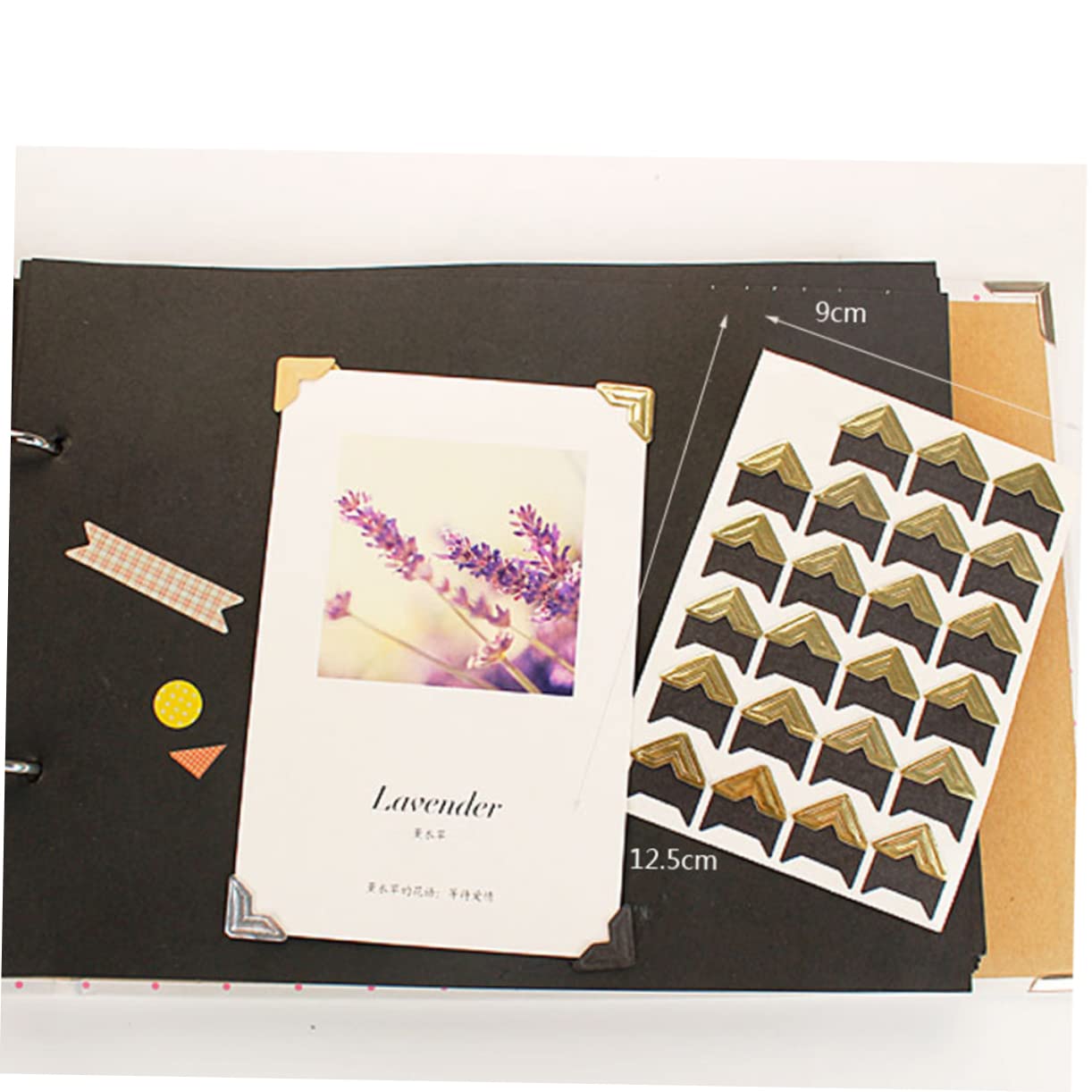 DOITOOL Set of 15 Photo Corner Stickers 24 Pcs/Sheet Self-Adhesive Scrapbooking Decor Photo Album Corner Stickers