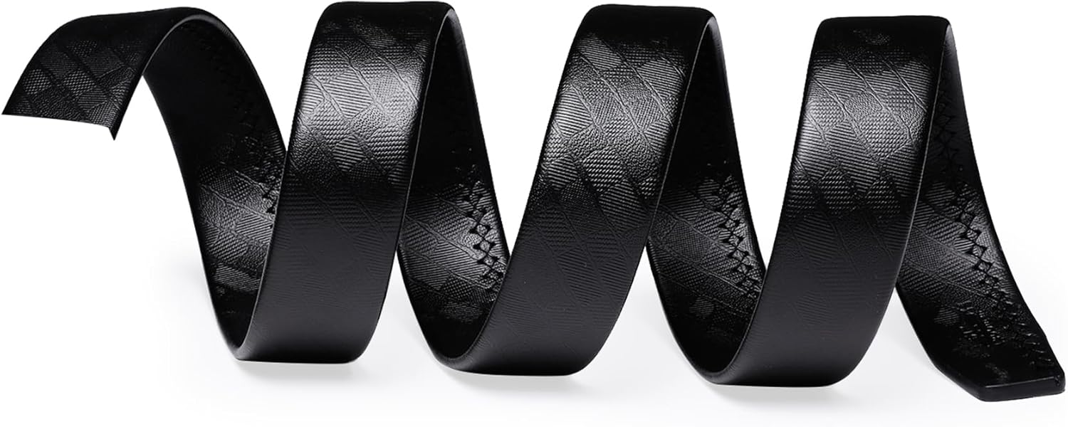 Barry.Wang Ratchet Belt Buckle Strap Replacement 1 3/8”,Leather Belt Straps for 40MM Slide Click Buckle,Trim to Fit - Image 3