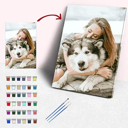 Personalisierte Malen Nach Zahlen Eigenes Bild Fur Erwachsene Kinder Benutzerdefinierte Fur Haustiere Und Portrats Eigenes Foto Gerahmt Diy Olgemalde Personalisierte Geschenk 40x50cm Amazon De Spielzeug