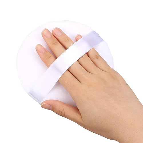 Miniatura 6 de 1 paquete de 1 soplete grande de 5 pulgadas para polvo facial, ultra suave, lavable, suelto, esponja de mezcla redonda, esponja para ajustar el