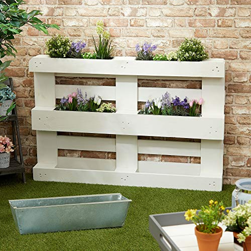 Cepewa Pflanzkasten passend für Europaletten 2er Set aus Zink Pflanzkübel (1 x 2er Set Pflanzkasten Zink)