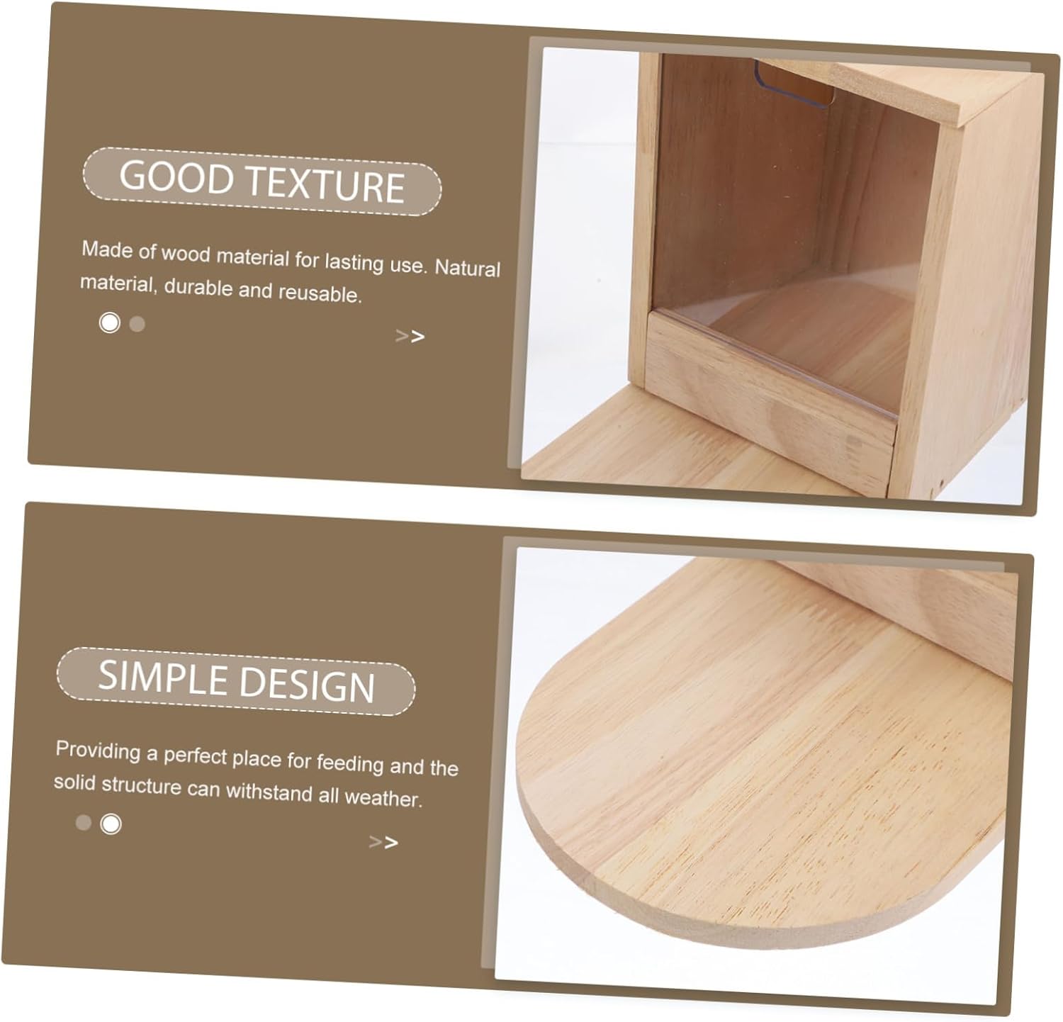 POPETPOP Wooden Squirrel Feeder Table Outdoor Picnic Style Nut Storage Box for Squirrels Creative Design Construction Easy to Clean for Gardens and Backyards