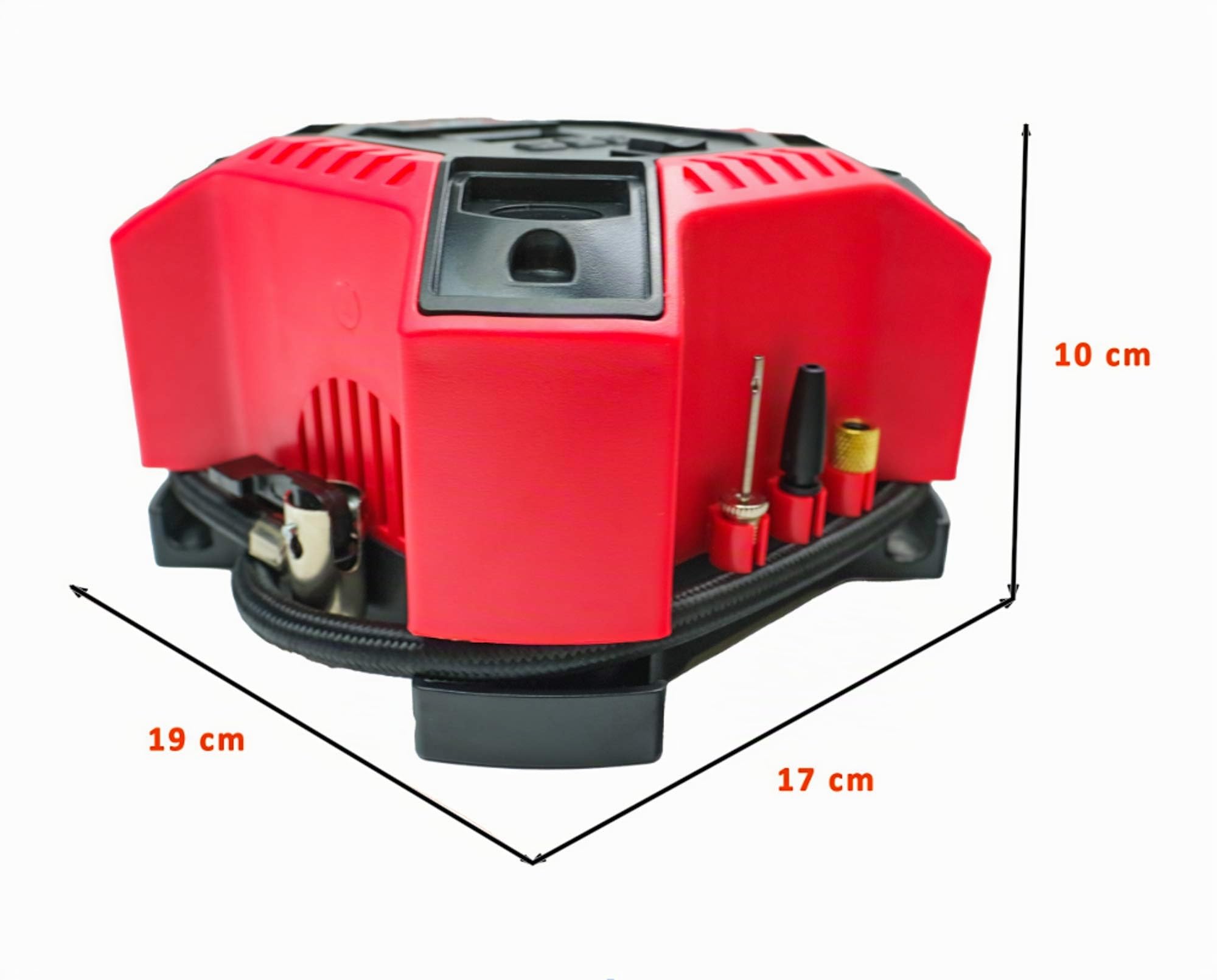 Compresseur d'air de gonflage de pneu numérique automatique HurthAG 12V, compact et portable, manomètre pour un gonflage précis 11 BAR / 160 PSI