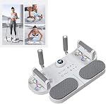 Core Trainer, Adjustable Multifunctional Plank Trainer with Timer & Nonslip Grip, Portable Abdominal Muscle Trainer Push Up Fitness Board for Home Gym, Workout Auxiliary Equipment