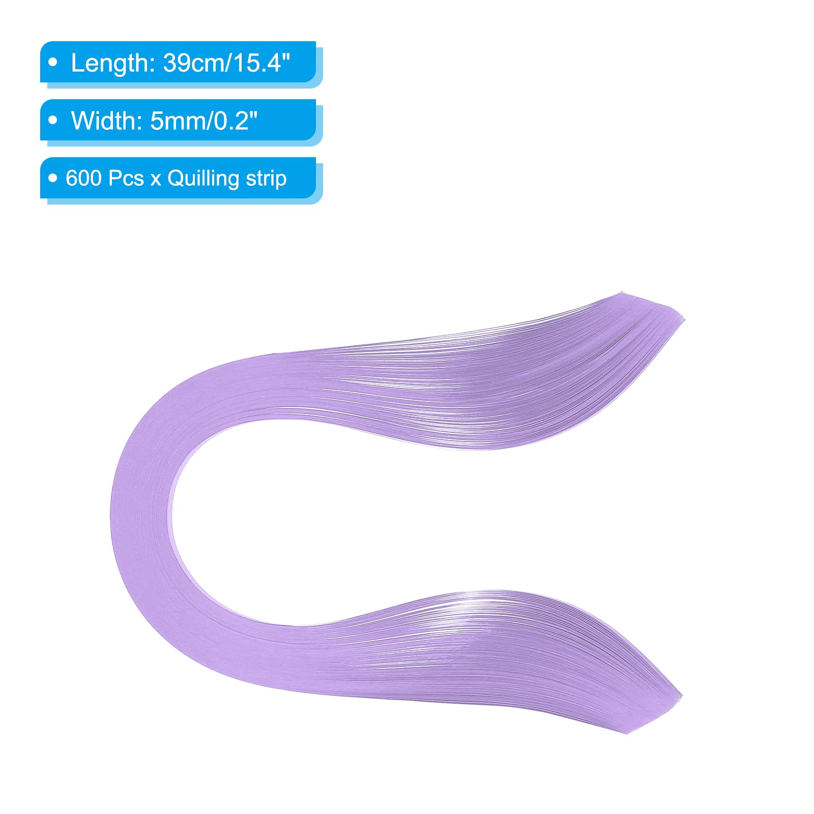 PATIKIL Quilling Strips Paper 600pcs 5mm 39cm Origami Paper Quilling Kits for Art DIY Hand Craft Christmas Light Purple - Image 2