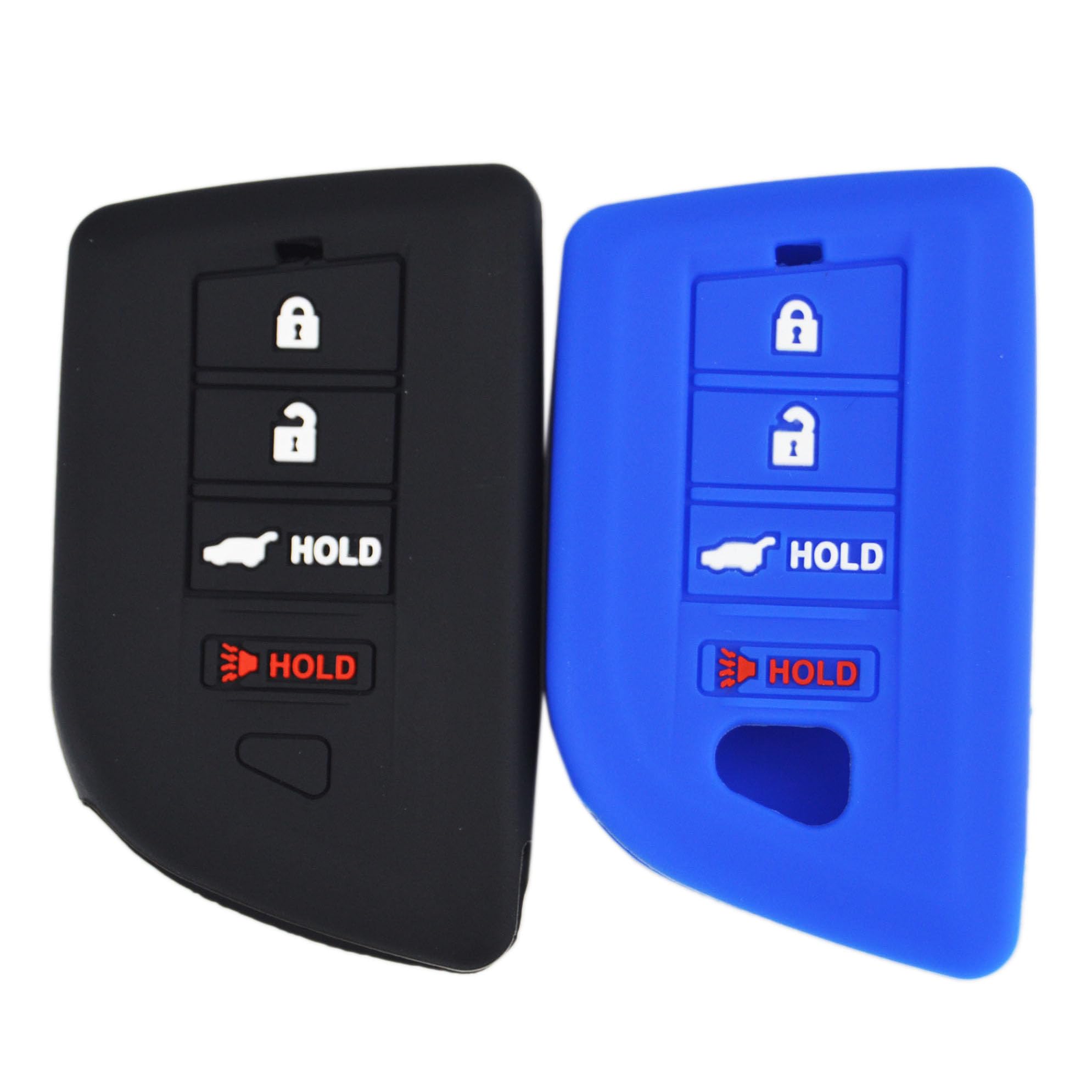 RUNZUIE Silicone Key Fob Cover For 2022-2023 Acura RDX MDX Integra - 5 Button, Black/Hot Pink, 2 Pack - View #7