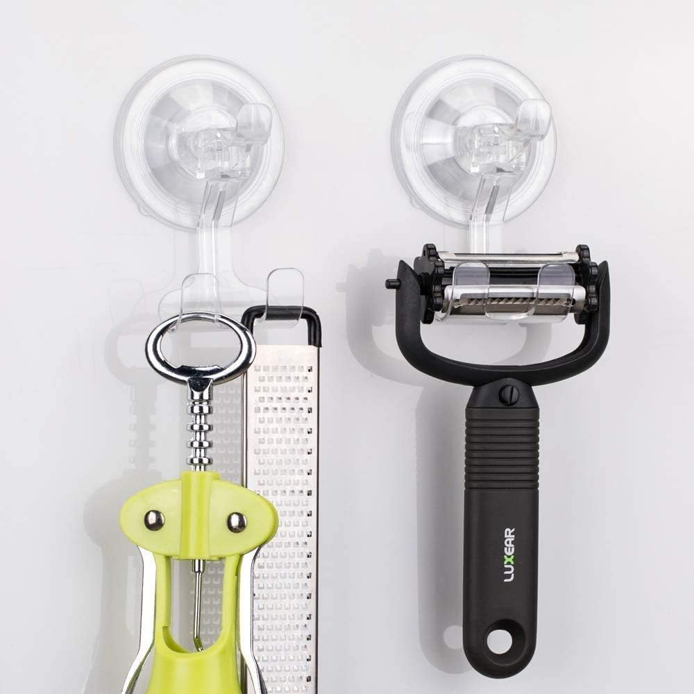 Chеареѕt 🛒 LUXEAR Shower Suction Hooks, 2 Pack Suction Hooks Removable and Reusable Razor Hook for Shower Waterproof Powerful Vacuum Suction Cup Hook Holder for Towel Bathrobe Loofah Hooks for Bathroom & Kitchen Bеѕt Dеаl Prоduсt LUXEAR Shower Suction Hooks, 2 Pack Suction Hooks Removable and Reusable Razor Hook for Shower Waterproof Powerful Vacuum Suction Cup Hook Holder for Towel Bathrobe Loofah Hooks for Bathroom & Kitchen