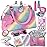 Play Purse for Little Girls and Toddlers - Unicorn Purse Toys for Kids Pretend Play Accessories: Phone, Wallet, Credit Cards, Keys, Pretend Makeup Unicorn Gift for Girl Age 3 4 5 6 7 8 Years and Up