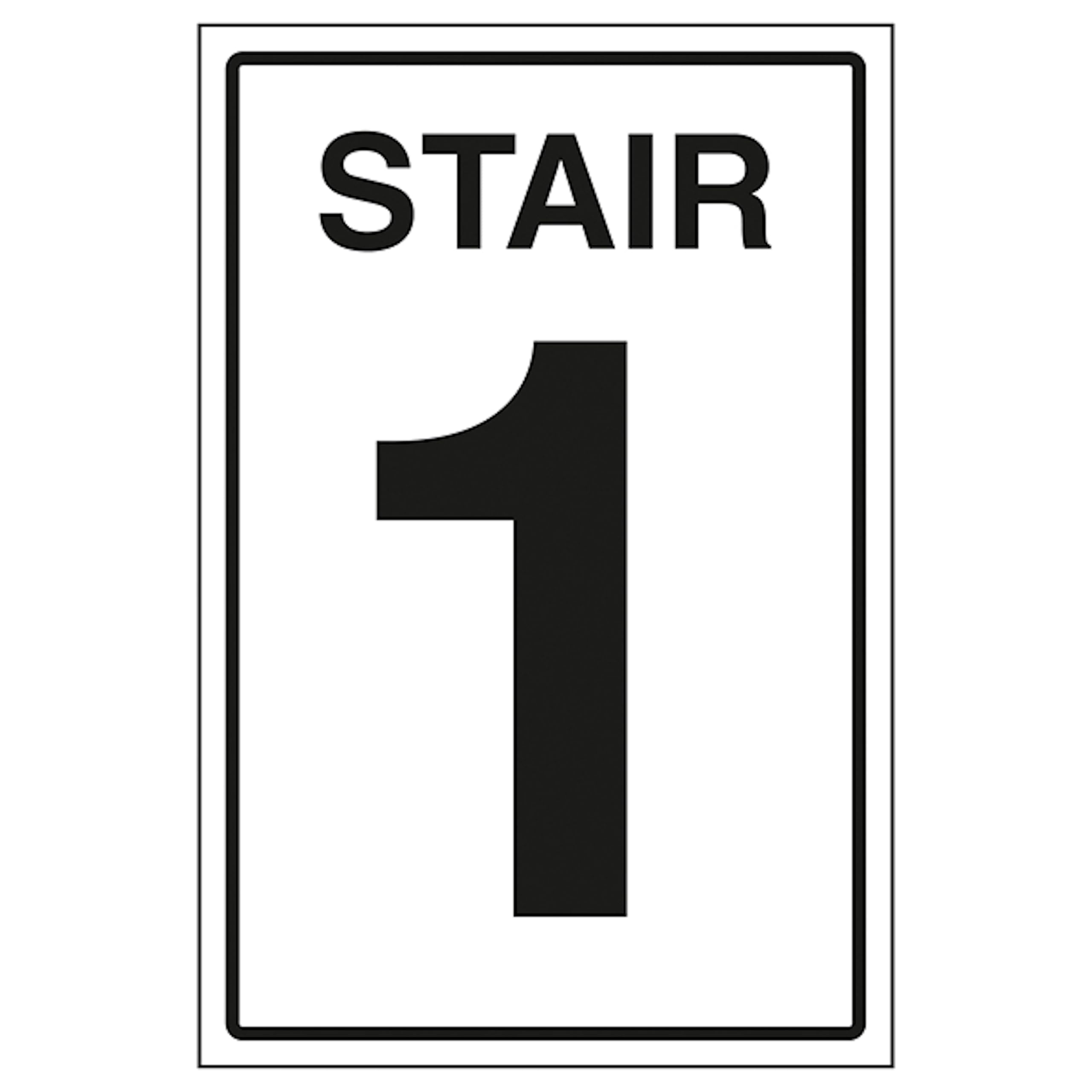 V Safety Stair 1 200 x 300mm - 1mm Rigid Plastic Safety Sign