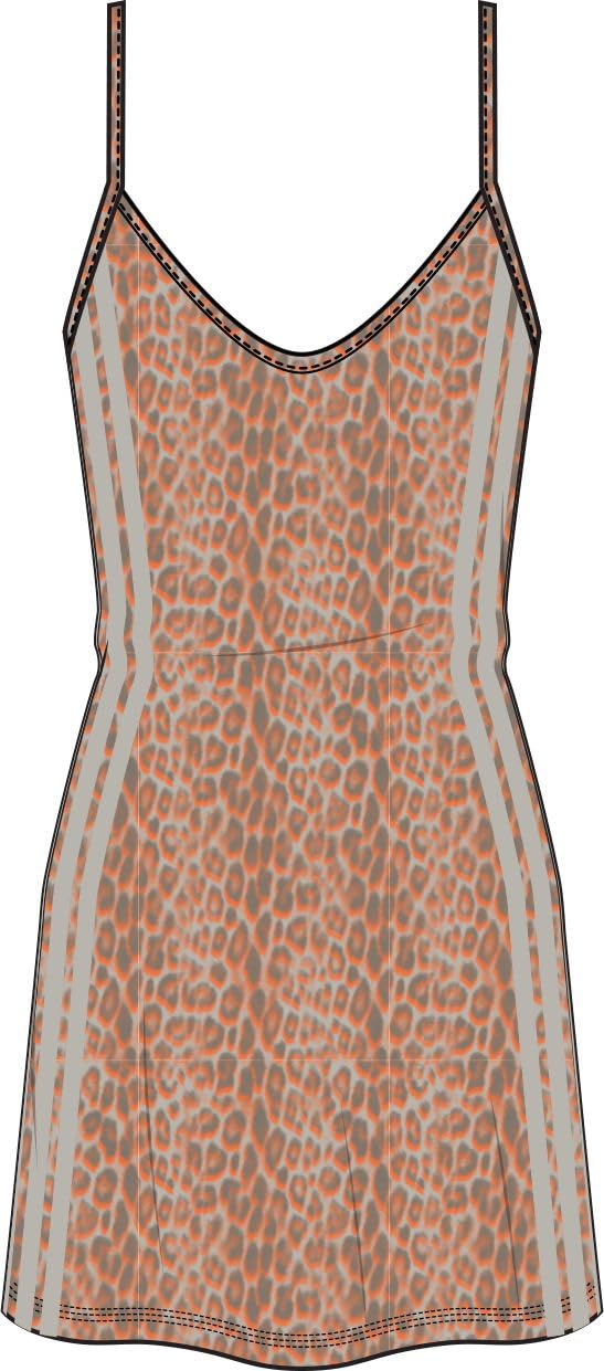 adidas Women's Seasonal Essentials Minikleid mit Leopardenprint und 3-Streifen
